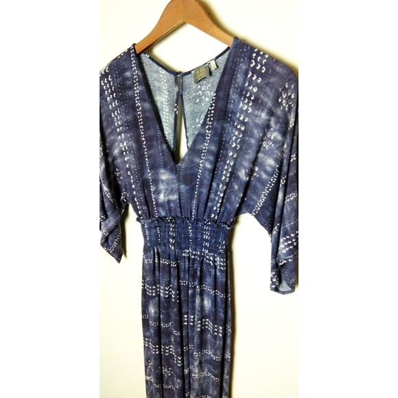 Dual Nature Wide Leg Jumpsuit Cropped Leg Rayon Festival Boho Style Size Small - Picture 2 of 9